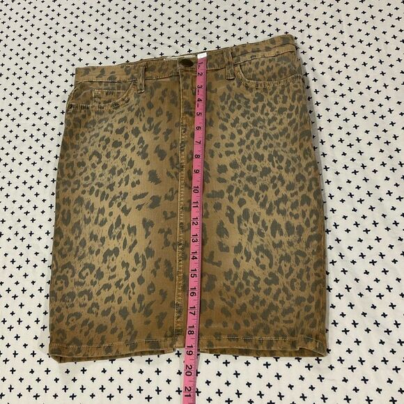 Current Elliott Leopard Denim Mini Skirt Size 25 - Picture 2 of 9
